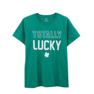 CARTER'S TOTALLY LUCKY ST. PATRICK'S DAY TEE SHIRT WOMEN'S SMALL GREEN NWT NEW